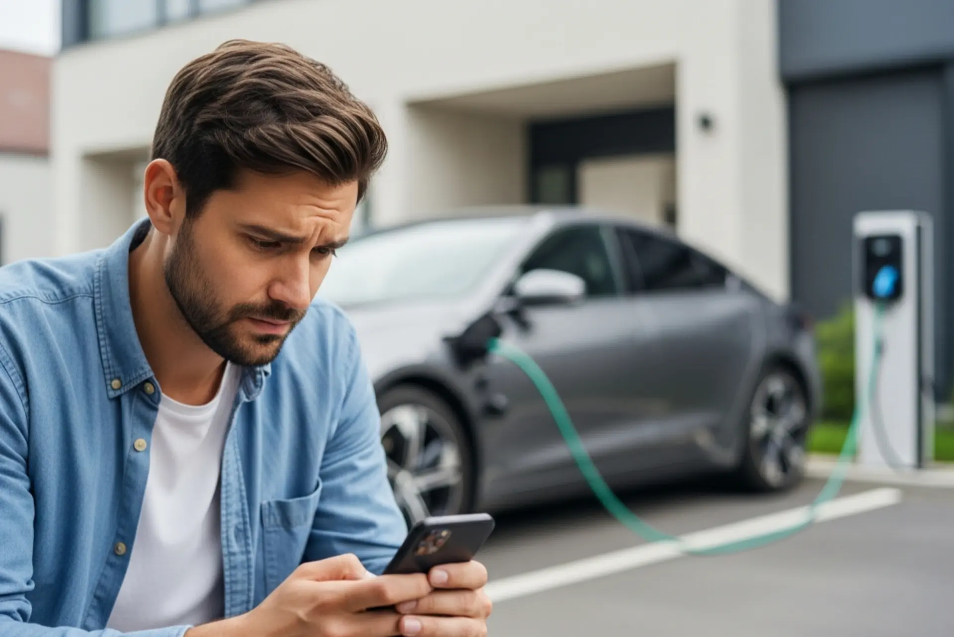 پکیج باتری خودرو برقی در حال شارژ